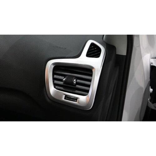 For Jeep Compass 2017 2018 For LHD ABS Matte Side Up air conditioner Vent outlet Cover Decoration interior mouldings Accessories