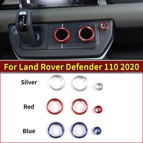 For Land Rover Defender 110 130 2020 Car styling Aluminum alloy Volume and Air Conditioning Knobs Trim ring Car Accessories