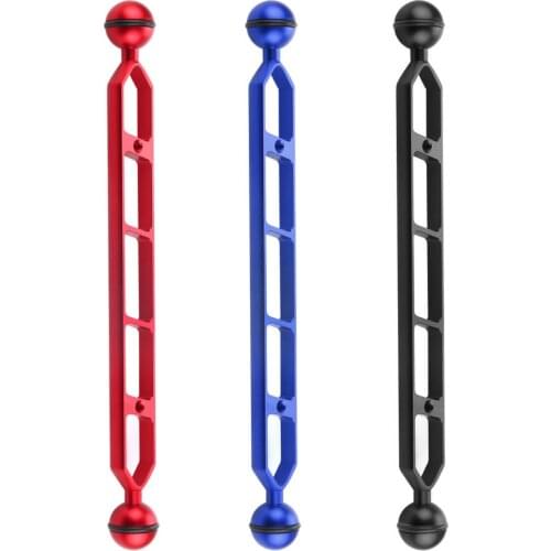 11 inch 27.9cm Aluminum Alloy Diving Dual Balls Arm for Underwater Torch / Video Light, Ball Diameter: 1inch/2.54cm