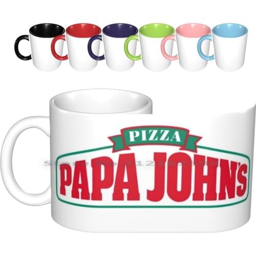 Papa Johns Logo Ceramic Mugs Coffee Cups Milk Tea Mug Papa Johns Logo Pizza Takeaway Dominos Pizza Hut Greggs Wendy S Taco Bell