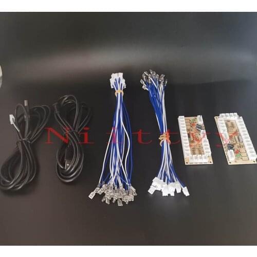 2 Players Zero Delay Arcade DIY KIT USB ENCODER PC TO JOYSTICK FOR 4way & 8way ZIPPY JOYSTICK & 4.8MM BUTTON