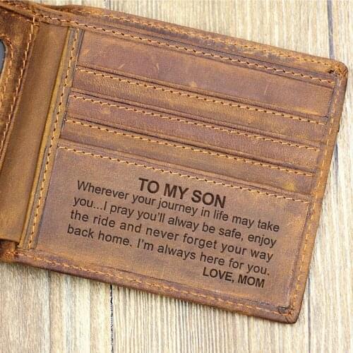Wallets for Son Slim Mens Crazy Horse Leather RFID Blocking Minimalist Card Front Pocket Bifold for Best Idea Gifts