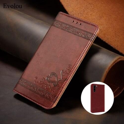 For Huawei P40 Lite E Embossed Flip Magnetic Leather Phone Cover For Huawei P30 P20 Pro P10 P8 Lite Business Style Wallet Case