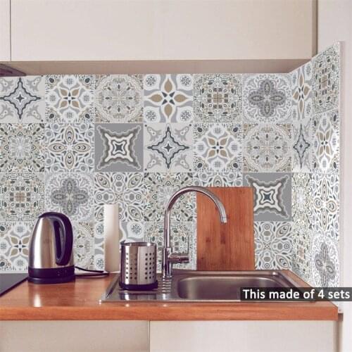 Moroccan Tile Stickers PVC Wall Art Decals DIY Adhesive Waterproof Wallpaper Kitchen Bathroom Furniture Decor Mural Home Design