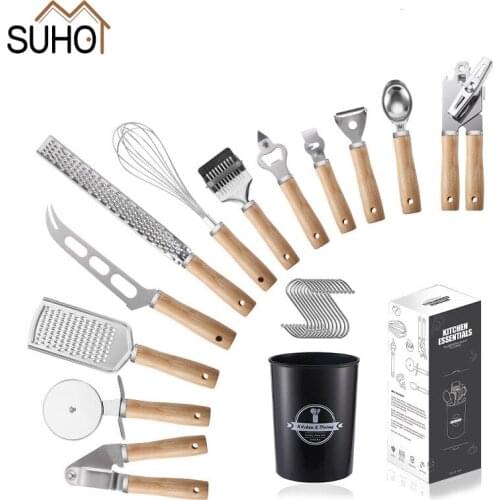 New Hot Stainless Steel Kitchen Utensil Set Nonstick Kitchen Utensils Cookware Set Best Home Gadgets Kitchen Tool Set Gift