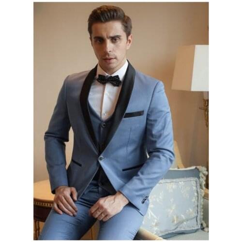2020 New Arrival Tailor Made Mens Slim Fit Suits Groom Wedding Ball Gown Prom Party Terno Masculino Suit (Jacket+Pant+Vest)