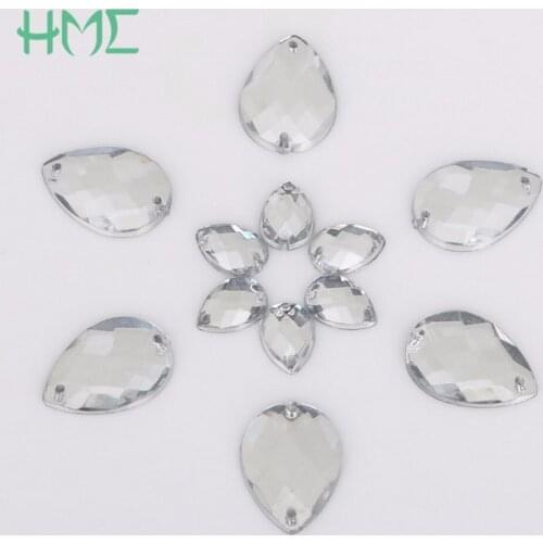 New Arrival Rhinestones 7*10/8*13/13*18 mm Clear Crystal 2 Holes Sew On Rhinestone Jewelry For Clothing Decoration DIY Craft