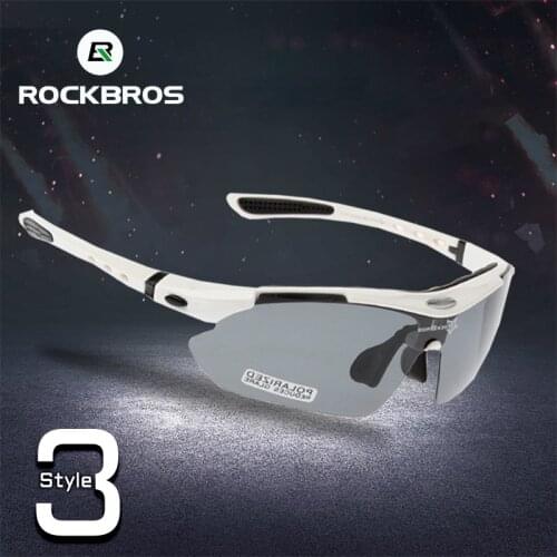 ROCKBROS Polarized 5 Lenses Cycling Sunglasses Black UV400 Cycling Glasses Bike Eyewear For Man Fishing Bicycle Glasses 29g