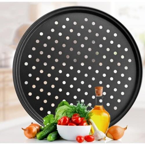 Pizza Pans with Holes Breathable Non-Stick Professional Baking Tray for Restaurant Home Grill Barbecue Baking Tools Y