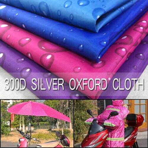 Size 1.5m*1m Water Droplets Printing 300D Uv Silver Coated Oxford Waterproof Fabric For Sun Shade, Beach Umbrella Fabric