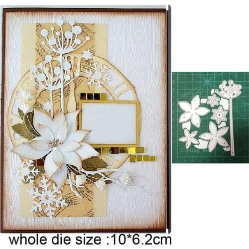 Christmas Wildflower Leaf Metal Cutting Dies Embossing Die Cut Scrapbooking Stencil Dies For DIY Card Making Handmade Craft dies
