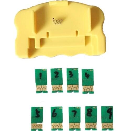 Hotest! 1PCS Chip Resetter + 9PCS for Epson 7890 9890 7908 9908 Compatible Chips Resetter Chips