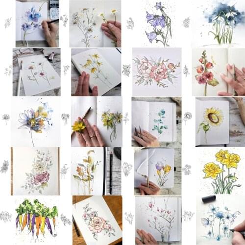 2021 New Arrival Little Flowers Transparent Clear Silicone Stamps Seal for DIY Scrapbooking Photo Album Decorative Sheets Mould