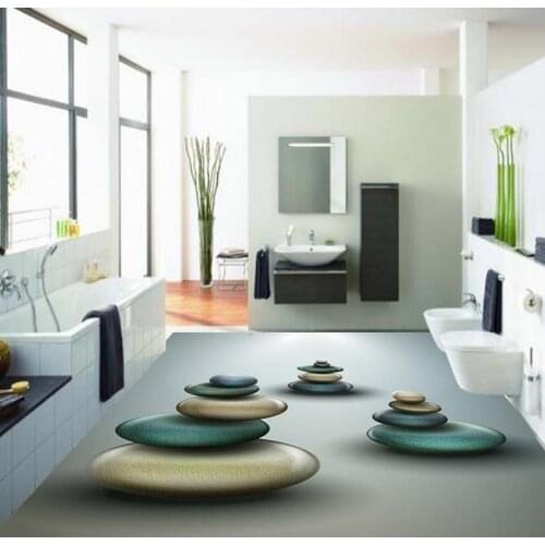 Home Decoration 3D exquisite cobblestone flooring pvc floor wallpaper bathroom waterproof wallpaper