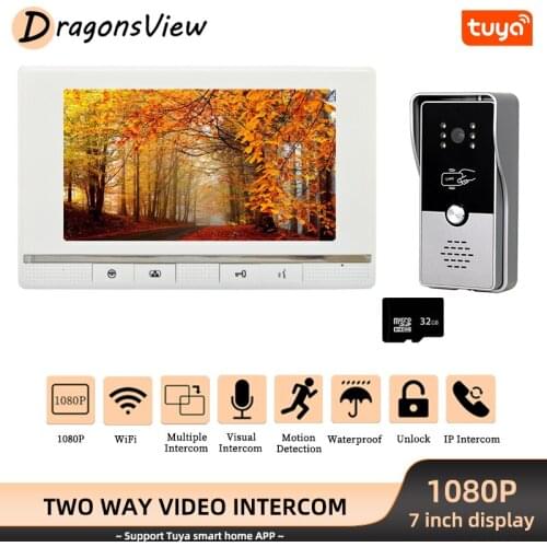 DragonsView WiFi Video Intercom 1080P Outdoor Doorbell Camera Wireless Visual Tuya Smart Video Door Phone for Home
