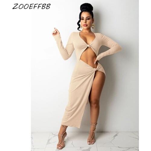 ZOOEFFB Y2K Sexy V Neck High Split Irregular Maxi Dress for Women Fashion 2021 Elegant Birthday Clubwear Party Evening Dresses