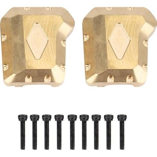 2Pcs Brass Diff Cover Front & Rear Axle 58G for 1/10 RC Crawler Car Traxxas TRX4 TRX-4 Upgrades Parts Accessories