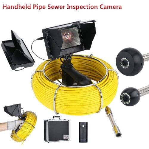 20M 4.3 inch 17mm Handheld Industrial Pipe Sewer Inspection Video Camera IP68 Waterproof Drain Pipe Sewer Inspection Camera