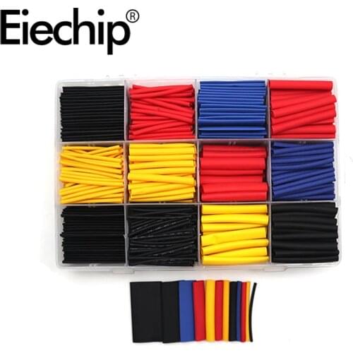 780pcs Heat Shrink Sleeving Tube Assortment Kit Polyolefin Insulation Electrical Wire Wrap Cable Waterproof Shrinkage 2:1