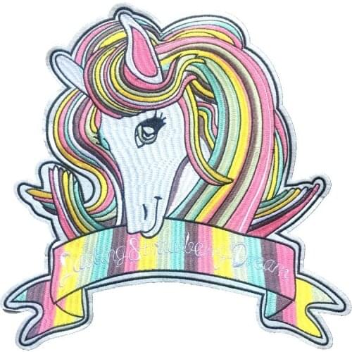 New Arrival Colorful Unicorn Motif Patches for Clothes jeans Iron on Embroidered Appliques DIY Decoration Accessories 2 Sizes