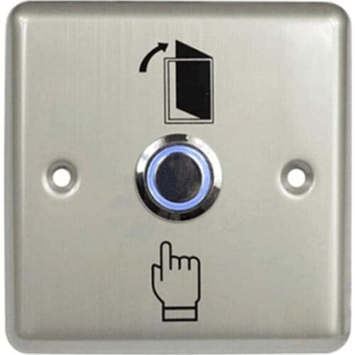 Free Shipping High Quality Stainless Steel Release Door Exit Button with Blue Backlight LED for Access Control System