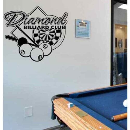 Billiards Sticker Snooker Decal Posters Vinyl Wall Decals Parede Decor Mural Billiards Sticker Decal