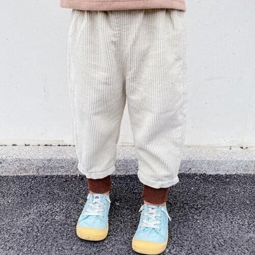Baby Boys Pants Autumn New Childrens Corduroy Pants Korean Casual Solid Trousers For Boys 2-7 Y Kids Baby High Quality Pants
