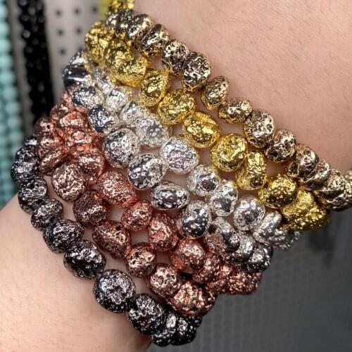 Natural Oval Volcanic Rock Stone Beads Volcanic Rock Stone Loose Spacer Beads For Jewelry Making DIY Necklace Bracelet Accessory