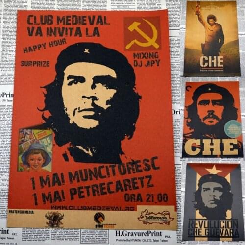 CHE Guevara Character Retro Posters Wall Art Nostalgic Old Bar Cafe Vintage Wall Sticker Decorative Painting