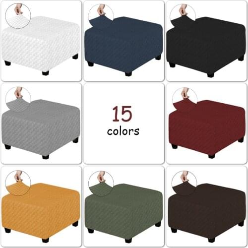 Ottoman Cover Slipcover Jacquard Elastic Furniture Protector Covers All-inclusive Footrest Footstool Sofa Slipcover Chair Covers