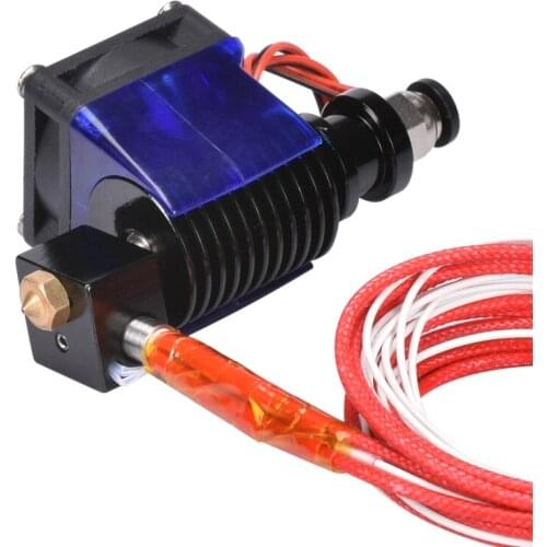 Black V6 Bowden Extruder with 3010 Cooling Fan and new V5 PT100 block for 1.75mm/3.0mm Bowden Filament Wade Extruder V6 J-head
