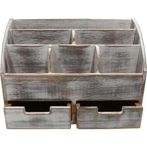 YBOX Handmade Vintage Style Wooden Storage Box Stationary Rustic Case