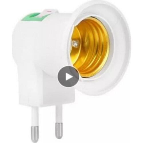 E27 Lamp Holder LED Light Sochet Base Practical Holder Bulb Adapter Type AC Power 220V EU Plug Lamp Converter Home ON/OFF Button