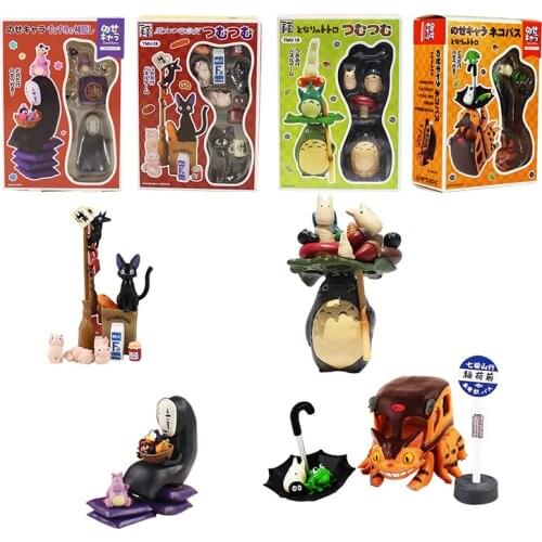 My Neighbor Totoro Figure Toy Chibi Totoro Cat Bus Catbus Fairy No Face Man Jiji Cat Miyazaki Hayao Model Toys