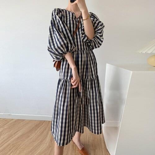 Модные платья в клетку Johnature China At AliExpress