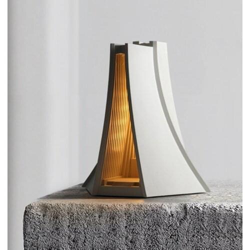 Classical Church Concrete Building Cement Table Lamp Designer Decorative Desk Lights As Gift Bar Study Cafe Coffee Background