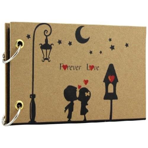 5'' Mini Cute Black Sheet DIY Handmade Love Theme Kids Scrapbook Photo Album