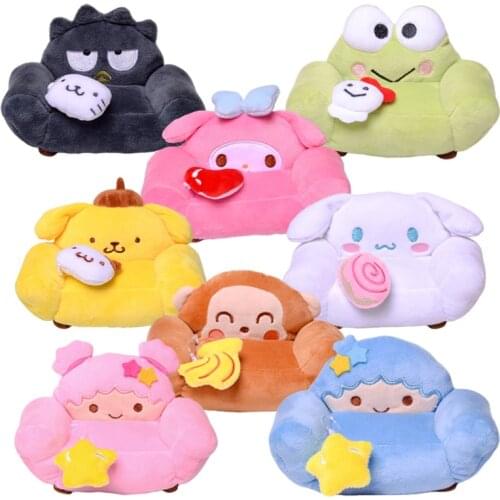 Cartoon Kawaii My Melody Cinnamoroll Purin Dog Plush Sofa Toy Anime Stuffed Animals Cute Soft Girls Plushie Doll Toys Gifts
