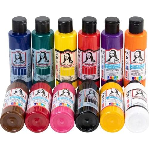 Acrylic Paint Set 18 Color * 70 Ml Phosphorescent Classic Pastel Tons For Wooden Polyester Paper Cardboard Glass Ceramic Metal