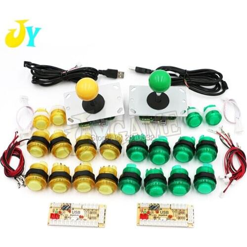 DIY Arcade Set Kits Push Buttons Replacement Parts USB Controller Joystick + LED Push Button set 2 Player Arcade K