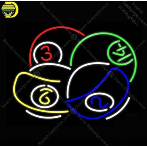 Neon Sign for Ball Pool Room Billiards neon bulb Sign Decor Game Room Neon lights Sign glass Tube Iconic Light anuncio luminoso