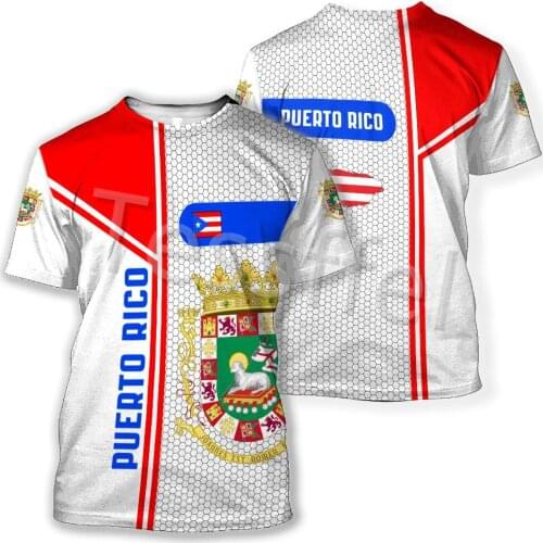 Tessffel Puerto Rico Emblem 3D Allover Printed New Summer Harajuku Short Sleeve Mens T-shirt Unisex Streetwear Top Style-3