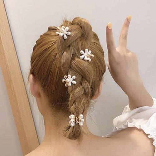 2021 New Fashion Womens Small Flower Hair Clips Headdress Plastic Buckle Hair Accessories Metal Hair Braided Hair Accessories