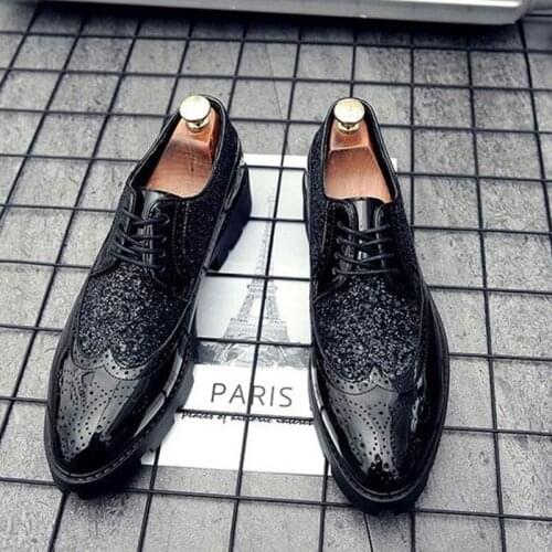 2021 New Men Shoes Oxford Autumn Mens Leather Business Shoes With Thick Bottom Shoes Party Formal Wedding Dress Shoes