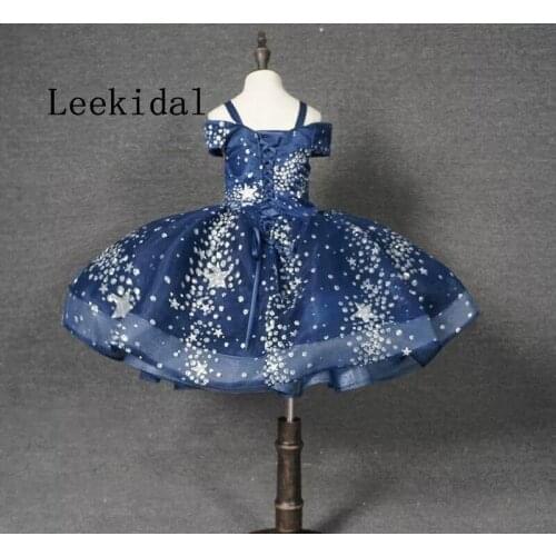 New Cute Flower Girls Dresses Beads Ruffled Tutu Skirt Birthday Party Wear Girls Pageant Dress Ball Gowns Cheap Custom Made