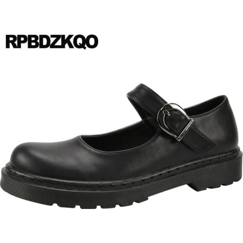 Footwear Japanese School Designer Shoes China Round Toe Flats Chinese 2019 Fashion Mary Jane Women Spring Autumn Black Ladies