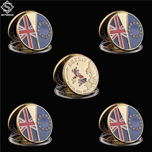 5PC 2016 UK Brexit EU Referendum Independence Silver/Gold Commemorative Euro Coin