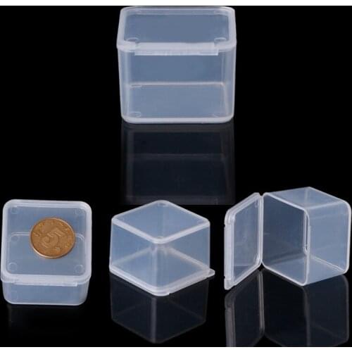 Plastic Square Clear Plastic Containers Jewelry Beads Storage Ring Box earrings Case necklace Organizer Woman Make-up Table Box