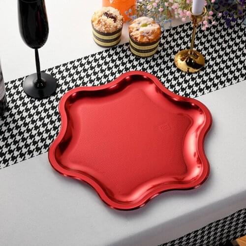 Hotel Tray Fruit Plate Hexagonal Lace Party Custom Blister Plate Coated Plate
