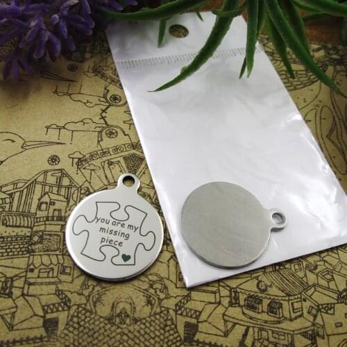 20pcs--"you are my missing piece"stainless steel charms more style for choosing DIY pendants for necklace